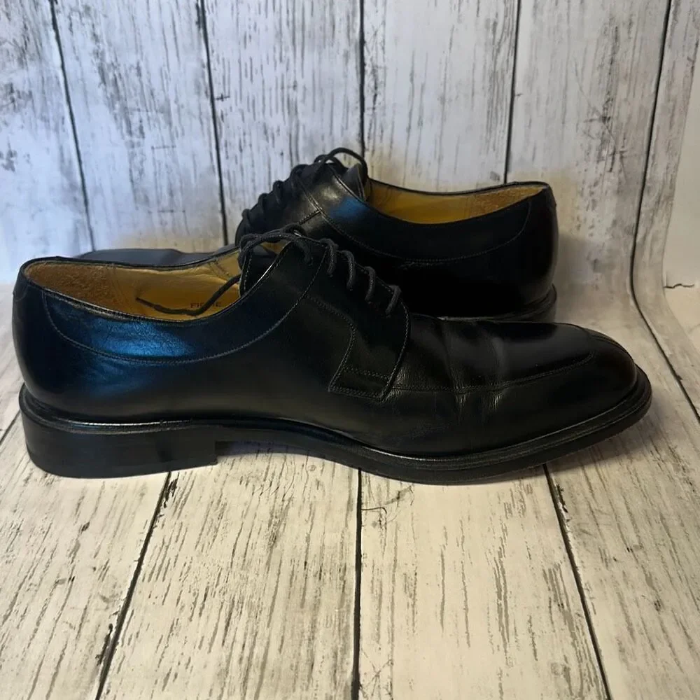 Mezlan Fiore Black Leather Lace-Up‎ Split Toe Apron Oxford Shoes Men's 10.5 M